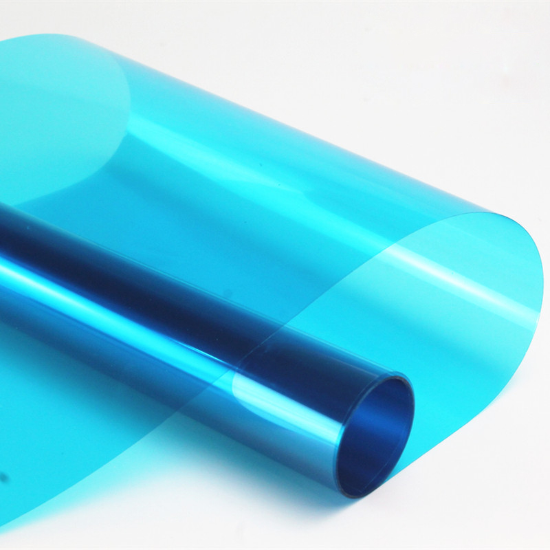 blue stained glass decoration film