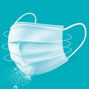 disposable face mask with ear loop 3 ply