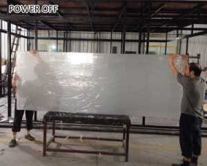 switchable opaque to transparent film glass