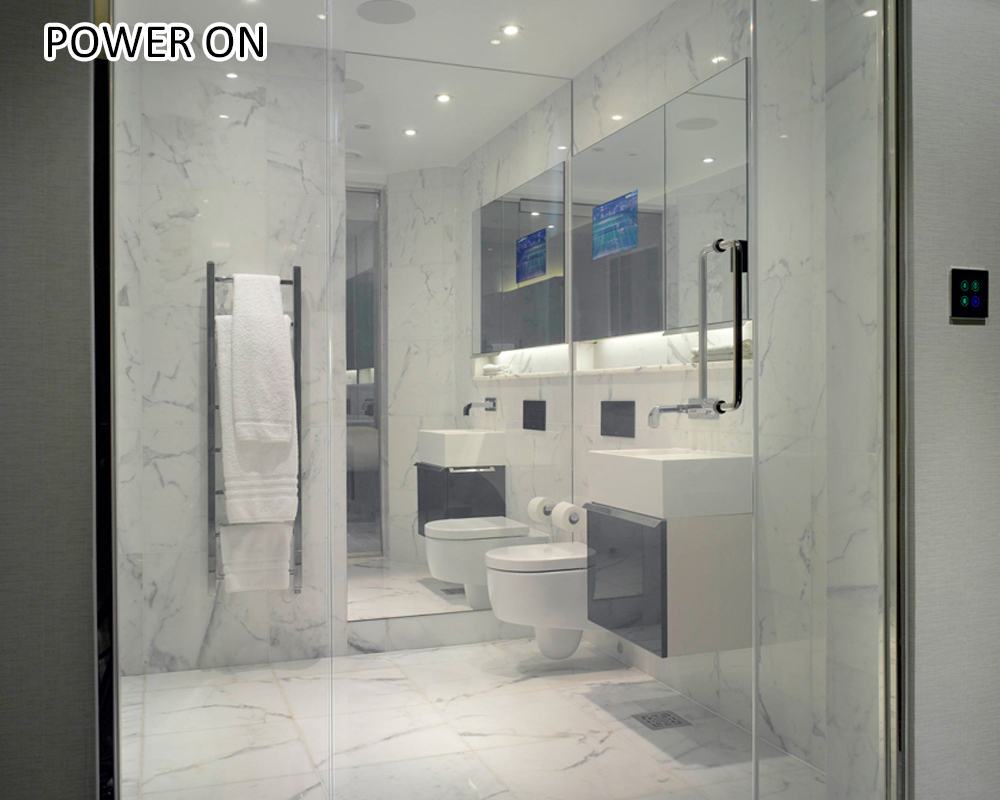 hotel bathroom smart glass foil Featured Image