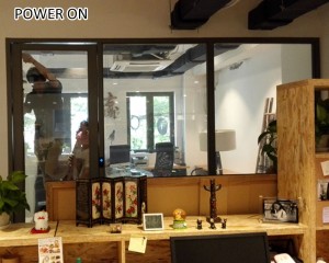 translucent to opaque dimmable glass film