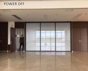 transparent to frosted switchable film glass